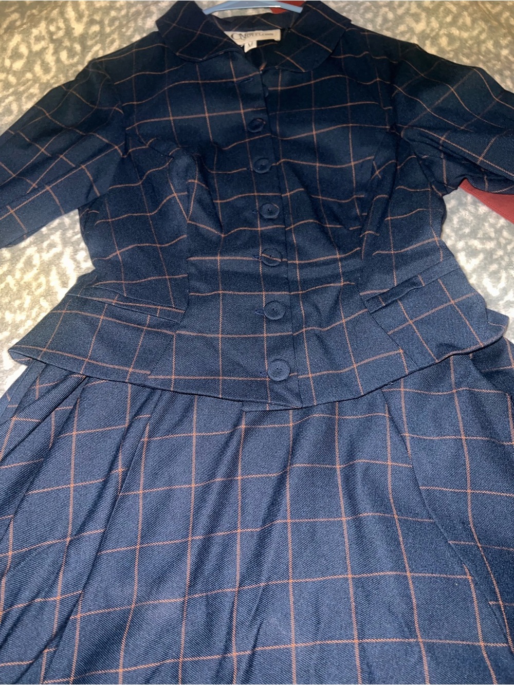 Misscandyfloss - NWT Navy Blue Vintage-Style Fit & Flare Dress with Red Belt - Picture 5 of 8